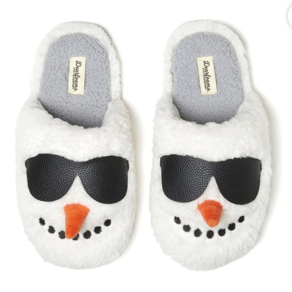 Dearfoams Cozy Comfort Unisex Critter Snowman Scuff Slippers women’s 9-
